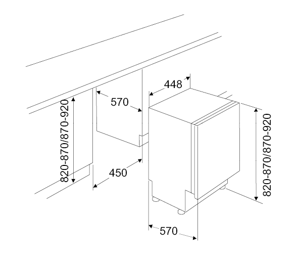 Vestfrost VDW 1045 - Smal opvaskemaskine