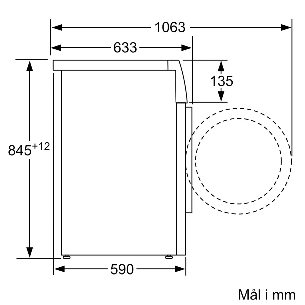 Siemens WM12N01LDN - Frontbetjent vaskemaskine