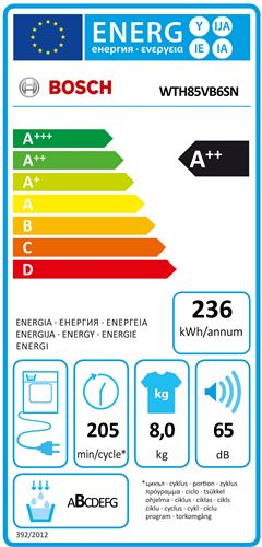 Bosch WTH85VB6SN - Kondenstørretumbler med varmepumpe